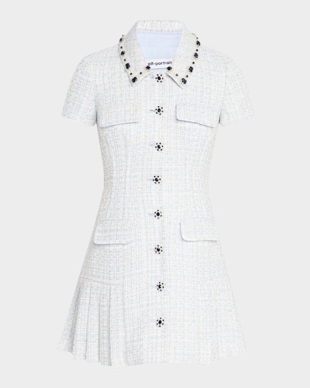 Embellished Boucle Mini Dress